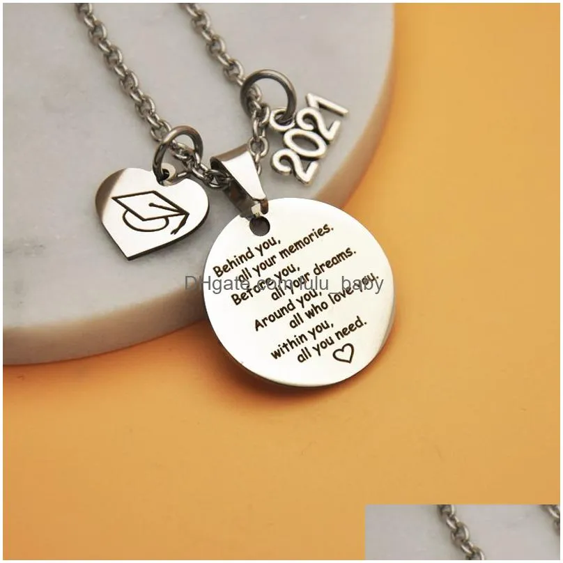 2021 creative necklace graduation season souvenir necklace jewelry graduation gift graduate students positive energy jewelry