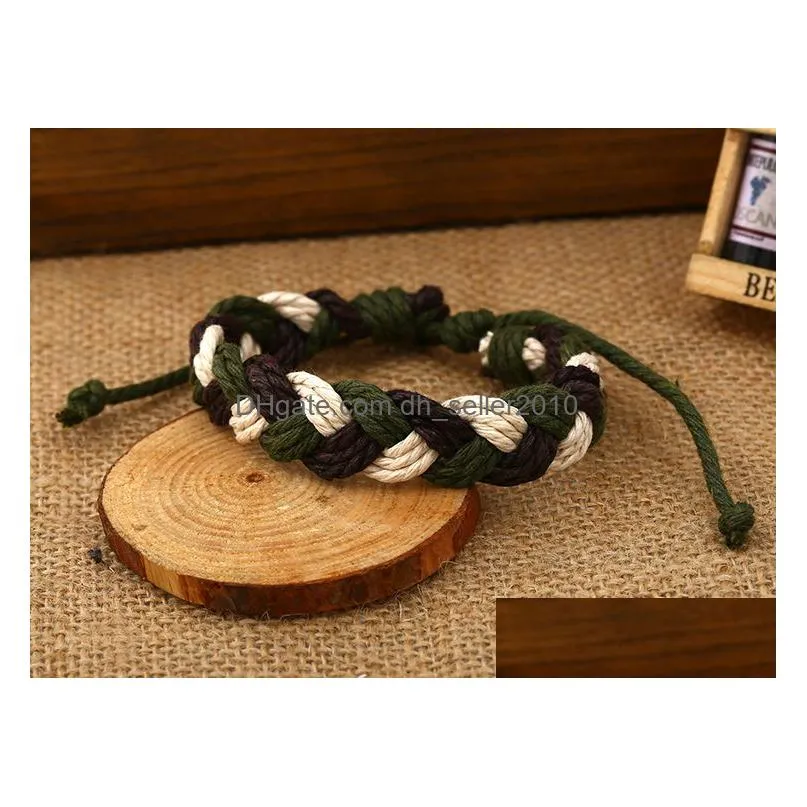 uni woven bracelets for women and men handmade diy hemp rope bracelet couple bracelets random color