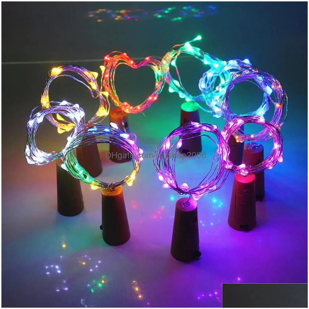 2m 20led string lights cork shaped bottle stopper glass wine bottle cork with led lamp copper wire string lights for party wedding