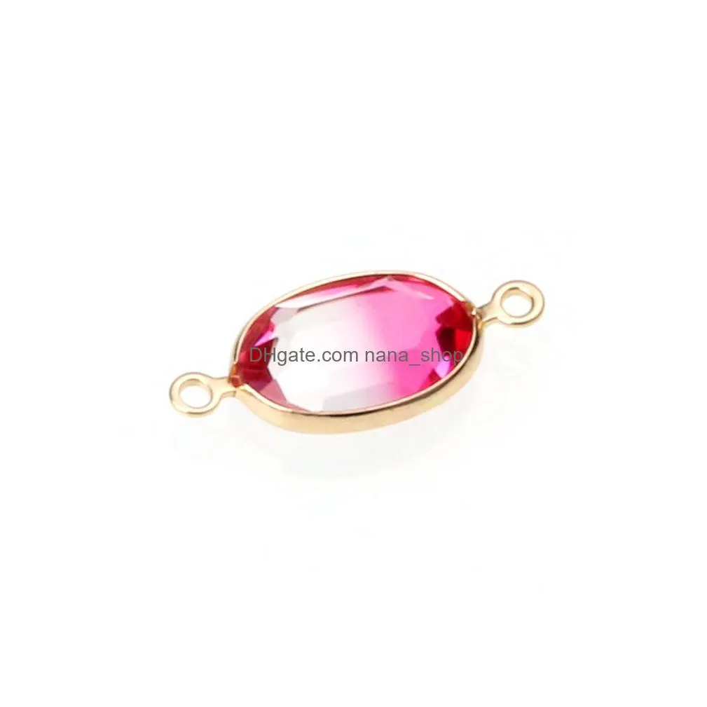  gradient color oval glass pendant charm for bracelet necklace high quality charm for diy jewelry making