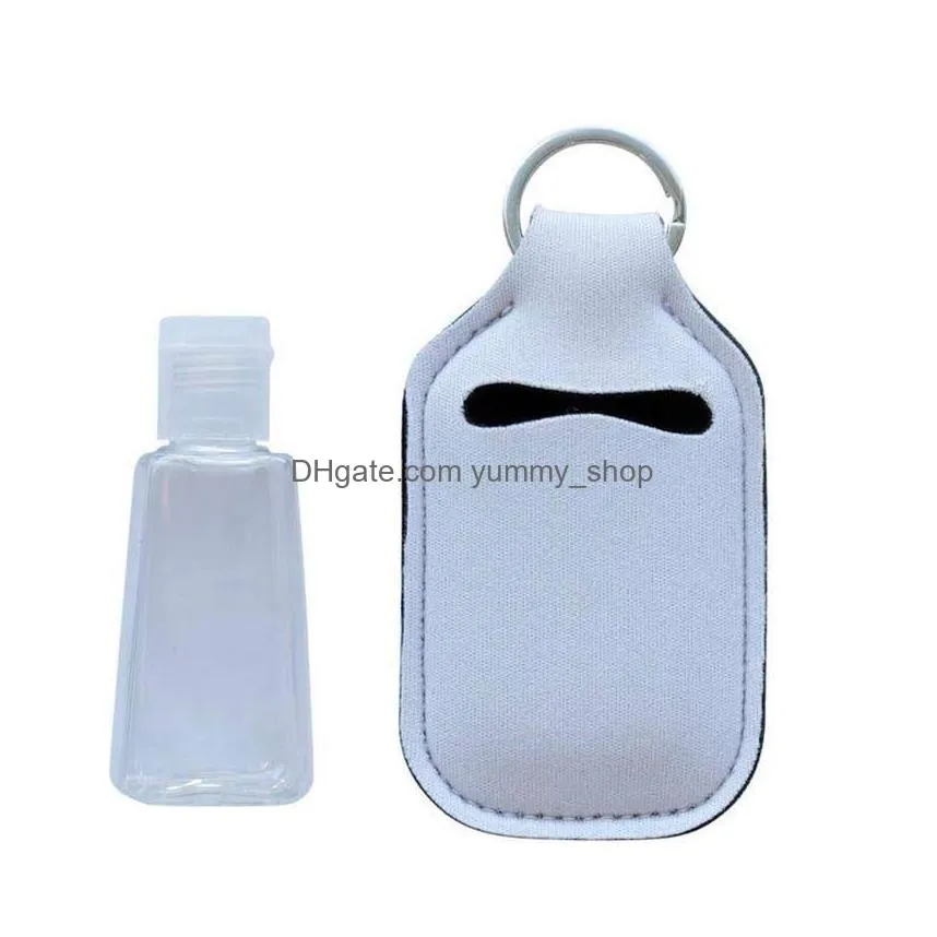 30ml sublimation blank neoprene perfume bottle holder blank hand sanitizer bottle set white perfume bottle holder keychain gift