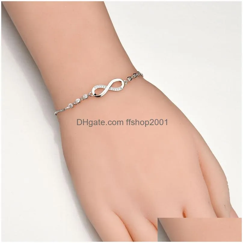  fashion infinite charm bracelet bangle for women elegant adjustable size silver plating box chain bracelet trendy jewelry gift