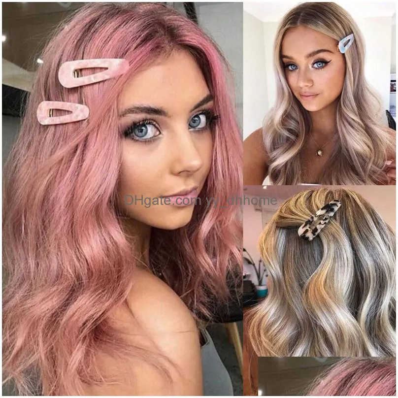 2019 fashion acrylic hair bb clip hairpin women girls acetic acid leopard rectangle shiny tin foil hairgrip accessories