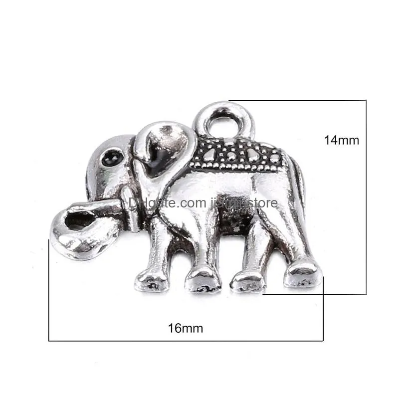 unique design silver color elephant animal inspirational heart pendant charm for necklace braclet gold evil lucky eye charm