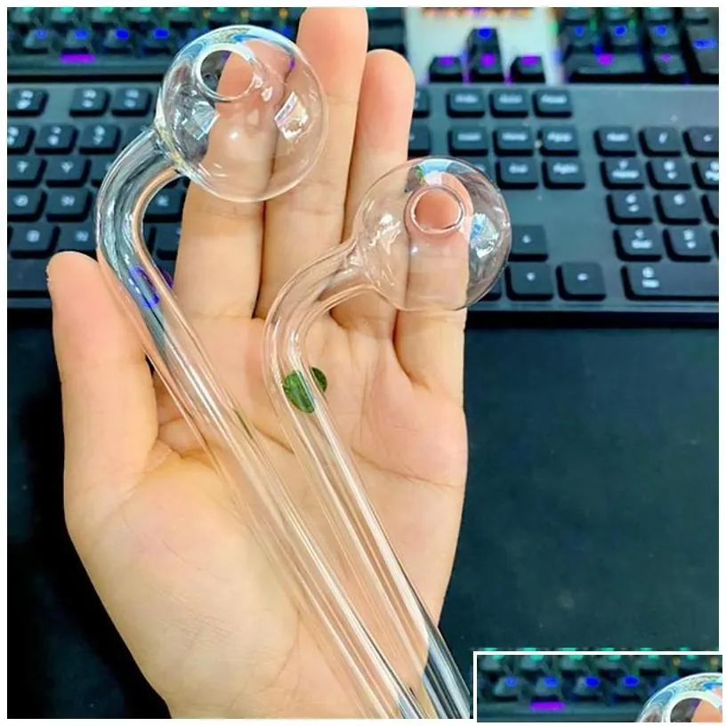 Smoking Pipes Hand Oil Burner Glass Pipe Clear Tubes Color Point 6.29 Inch Pyrex Nail Tips Tobcco Dry Herb Big Ball Water Bubbler Th