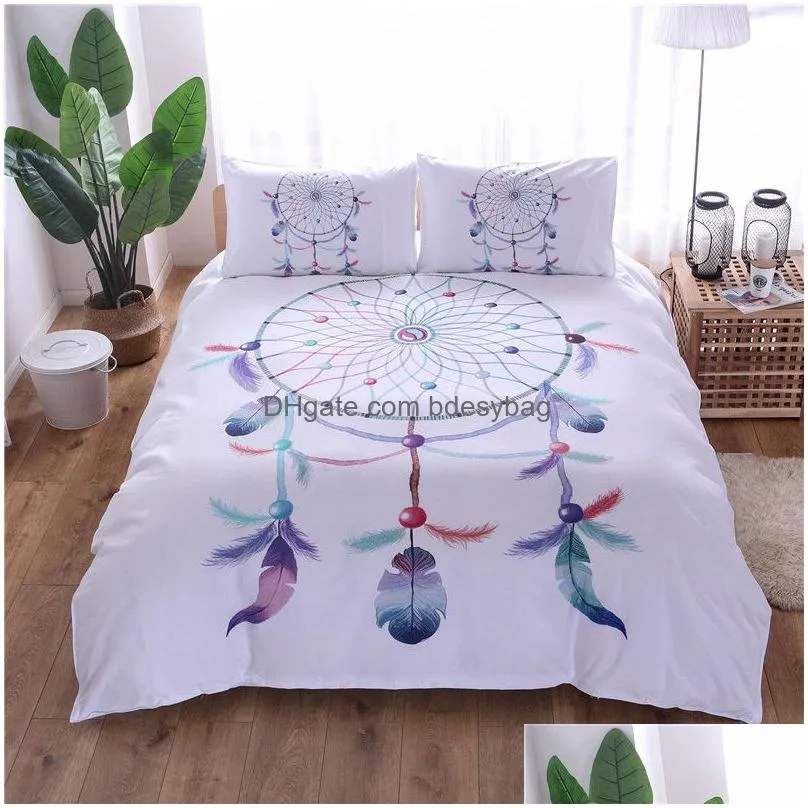 feather pattern bedding set mandala boho bedding cover elephant moose pattern 2/3pcs bed set no sheet no filling