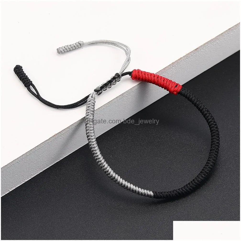  est fashion braided kont chain bracelets for women men lucky red black silver rope string handmade woven bracelet special jewelry