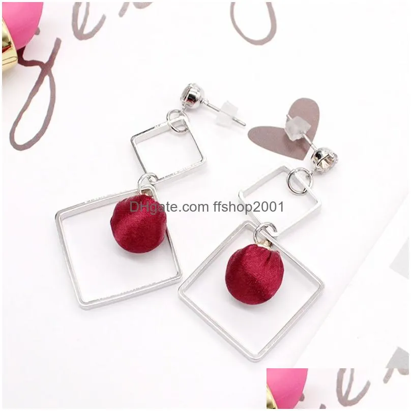 korea style hollow geometric star dangle earring for women high quality silver plating long hook earring jewelry gift