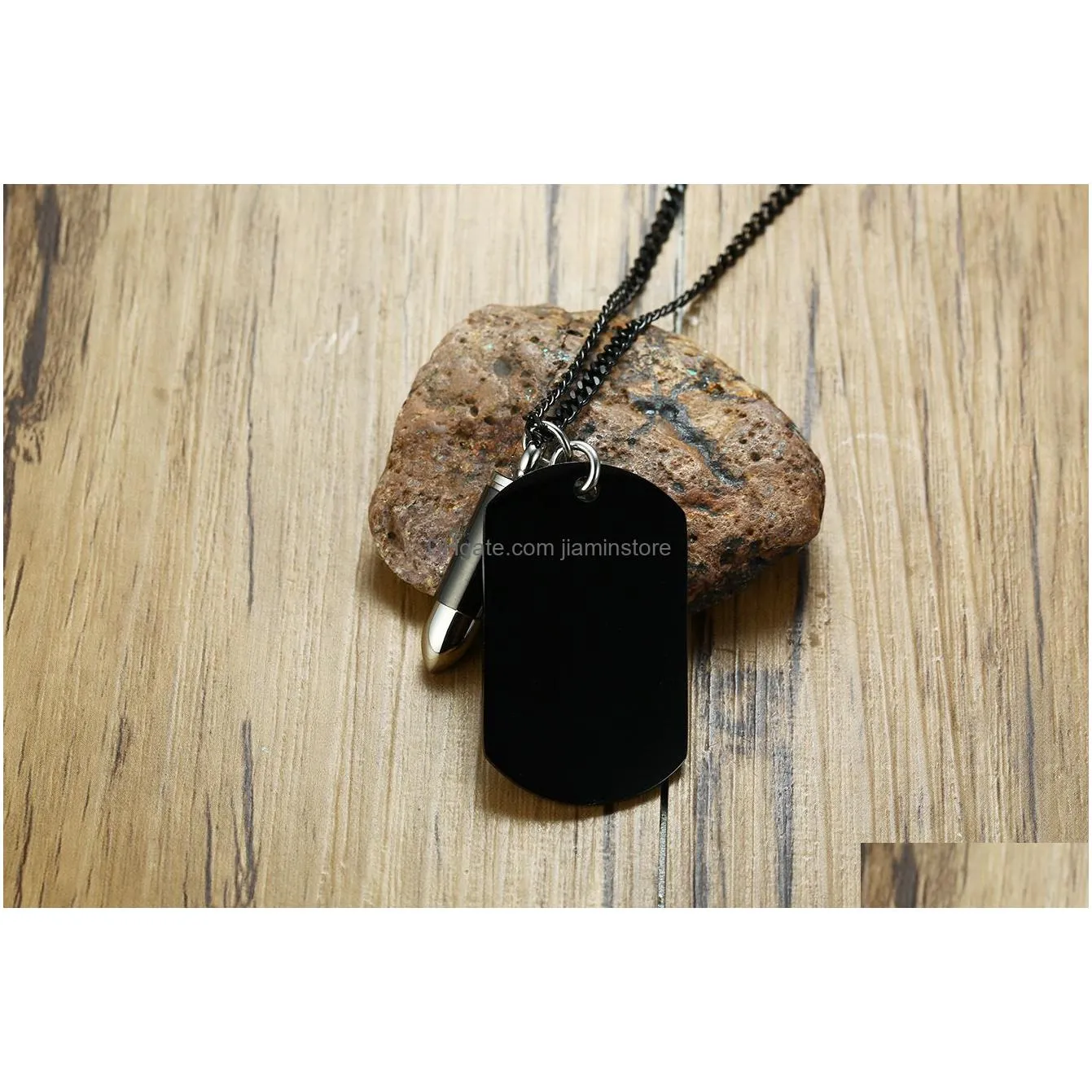 camouflage military tag necklace for men military fans high quality stainless steel air force navy warrior bullet pendant necklace