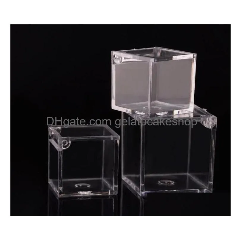 200pcs plastic box candy boxs flip transparent gift boxes wedding souvenirs.