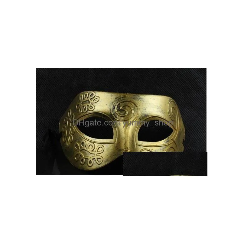 costume party mask mens retro grecoroman gladiator masquerade masks vintage golden/silver mask silver carnival mask halloween d150