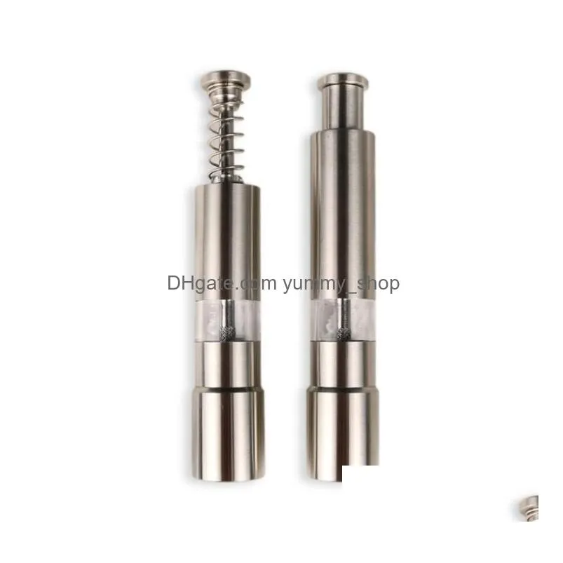  arrive two style 60pcs/lot stainless steel pepper grinder portable manual pepper muller seasoning grinding milling machine