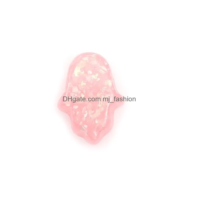 new fashion hamsa hand resin charm for necklace bracelet pink blue white orange color pendant for diy jewelry making 2019