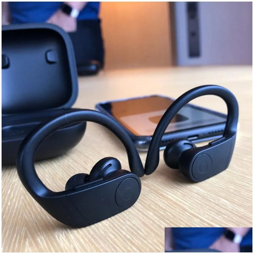 bluetooth earphones wireless headsets sport ear hook hifi earbuds with  box power display power pro