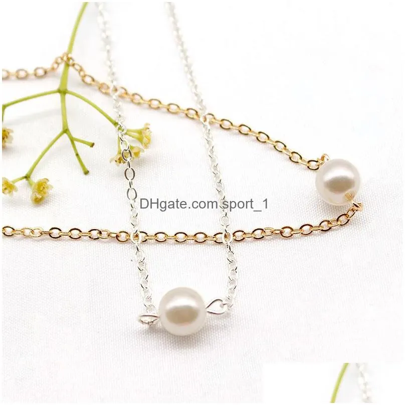 2019 fashion simple pearl pendant anklet bracelet for women bohemia gold silver creative foot chain anklet bracelet designer