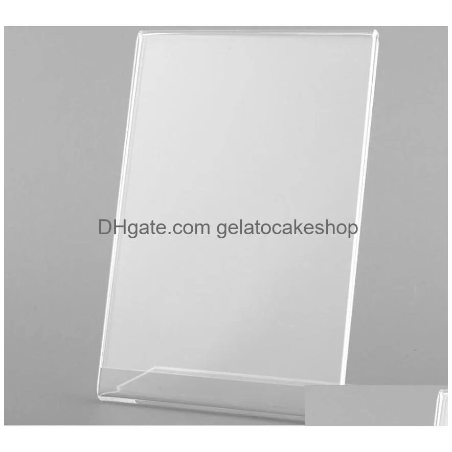 100pcs office acrylic a6 display leaflet stands counter plastic for message board menu holder for business poster