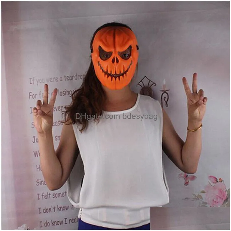 halloween pumpkin mask plastic cosplay face mask jack mask full face cosplay masks halloween terror props