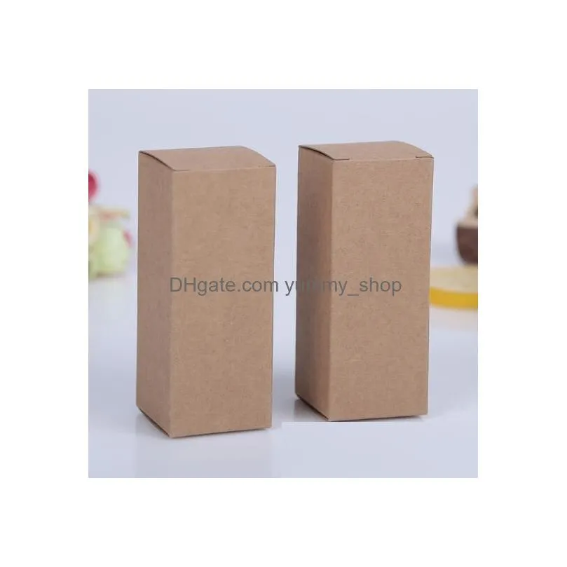 10 size black white kraft paper cardboard box lipstick cosmetic perfume bottle kraft paper box essential oil packaging box