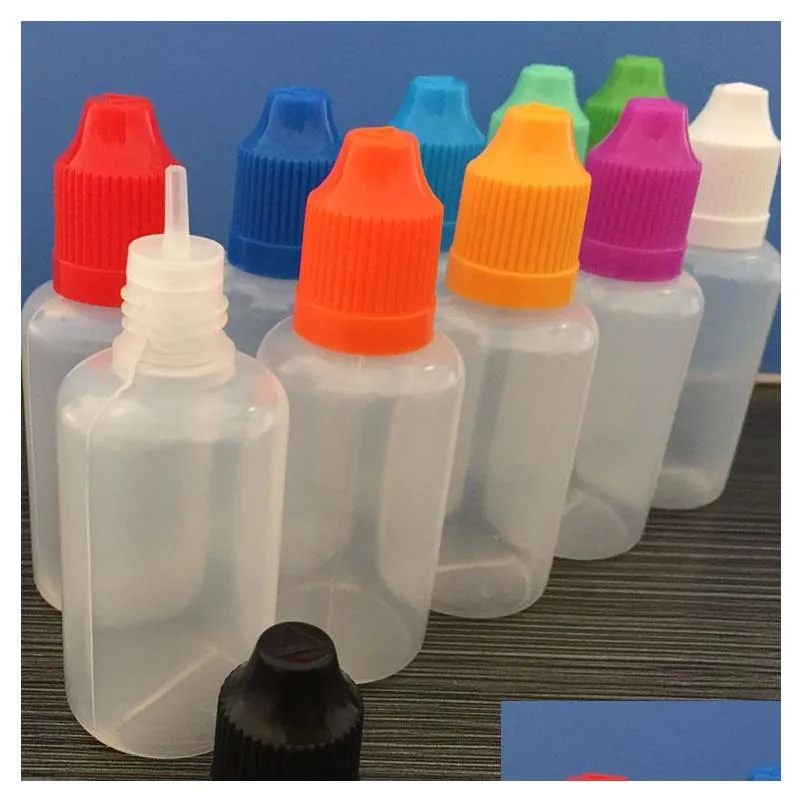 colorful pe dropper bottles 3ml 5ml 10ml 15ml 20ml 30ml 50ml needle tips with color childproof cap sharp dropper tip plastic eliquid
