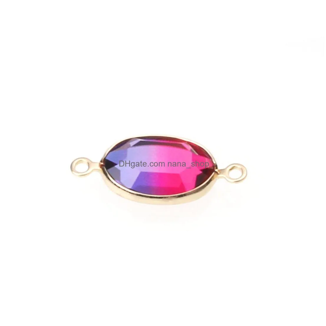  gradient color oval glass pendant charm for bracelet necklace high quality charm for diy jewelry making