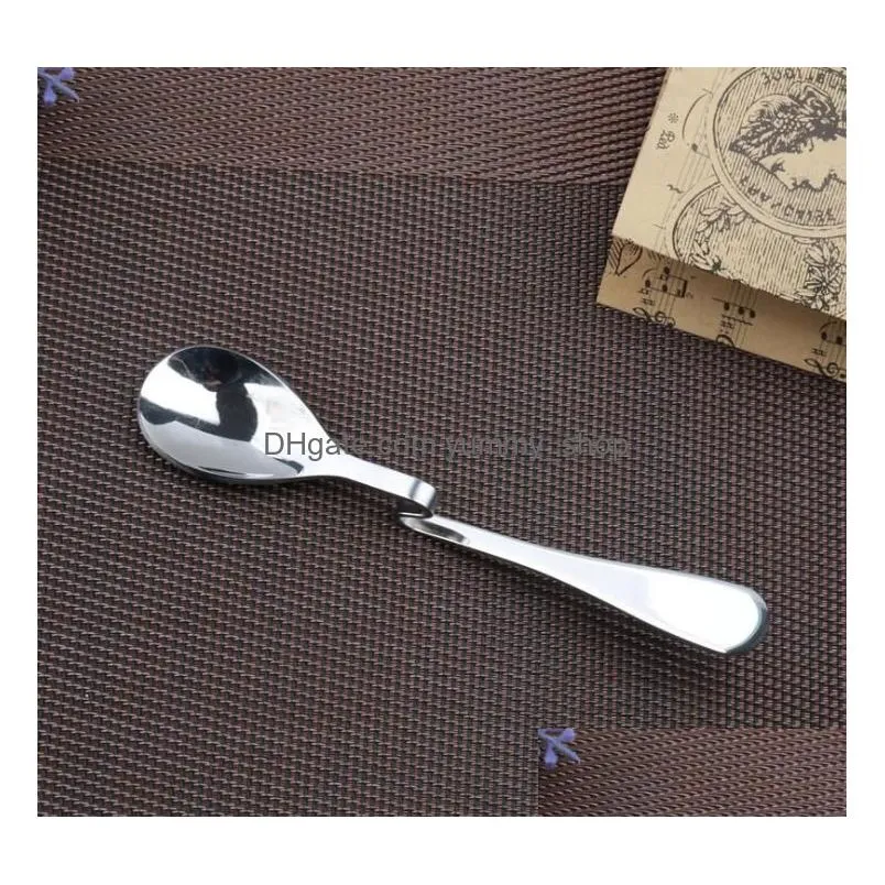  style 11x2cm bent spoon creative straight hanging spoon stainless steel dessert coffee stirring spoons coffee tea tools