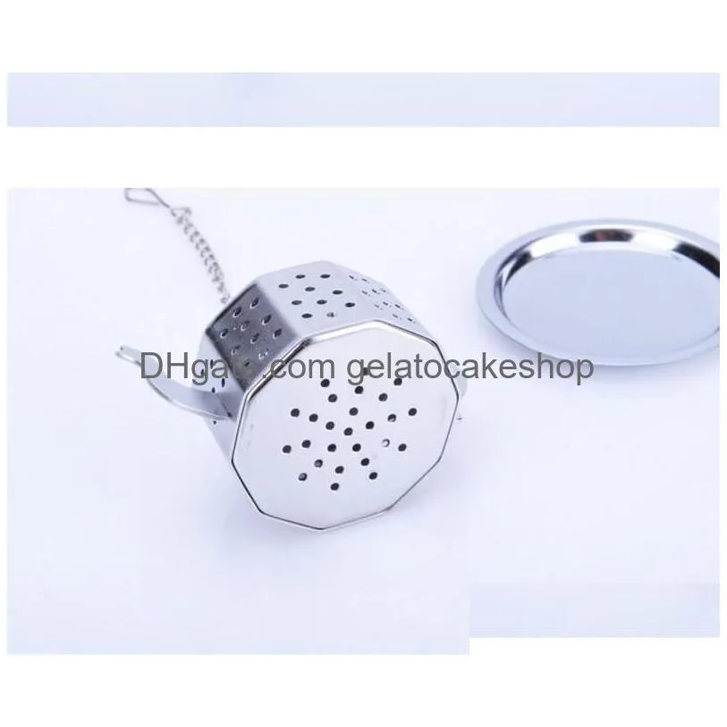  3.8cm teas infusers teapot shaped 304 stainless steel herbal pot tea infuser strainers filter 100pcs tea ball