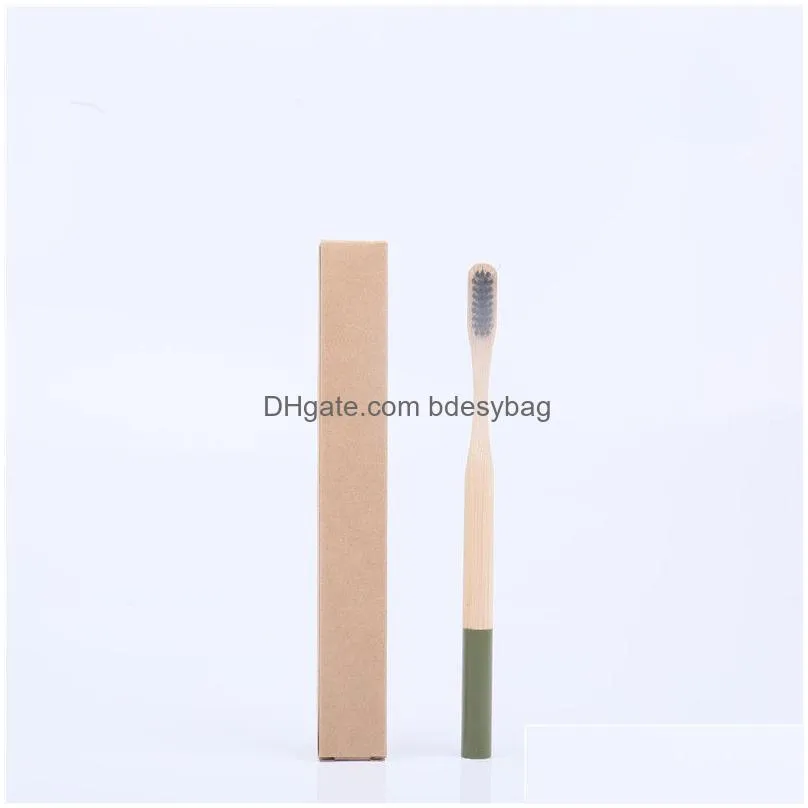 bamboo toothbrush disposable adult round handle bamboo toothbrush softbristle bamboo fibre toothbrush hotel hostel accessory tools