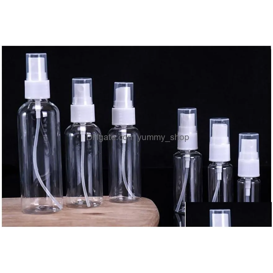transparent empty spray bottles 60ml plastic mini refillable container empty cosmetic disinfectant alcohol containers 