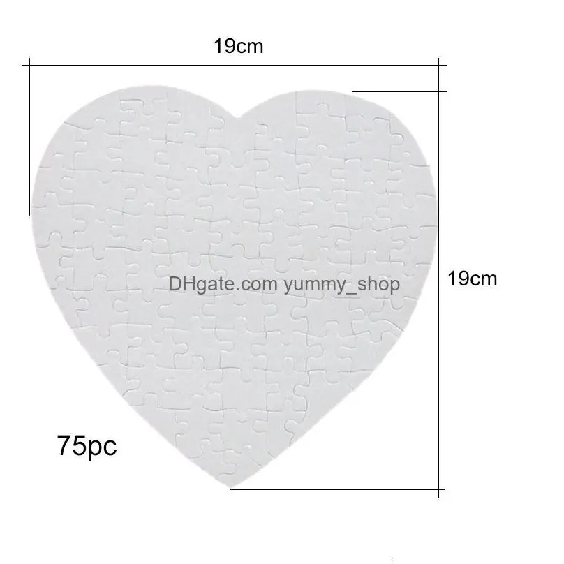 sublimation puzzle a4 heart size diy sublimation blank puzzles white puzzle jigsaw 120pcs heat printing transfer handmade gift