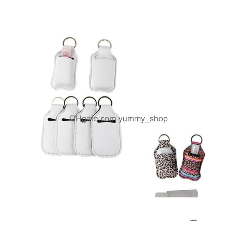 30ml sublimation blank neoprene perfume bottle holder blank hand sanitizer bottle set white perfume bottle holder keychain gift