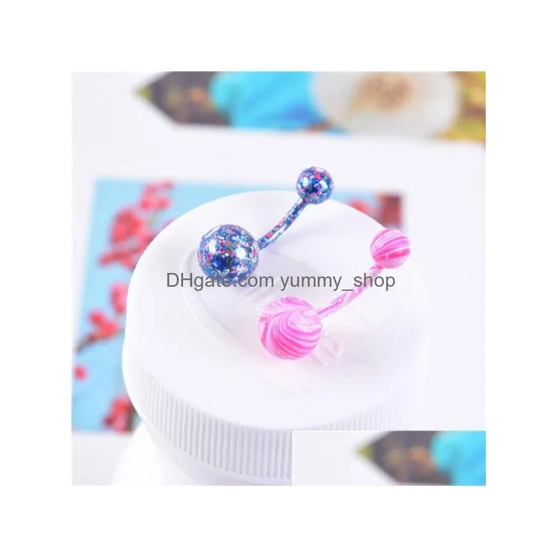 fashion 316 l surgical steel navel rings candy color belly button navel bar ring sexy body piercing jewelry