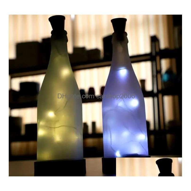 20 led solar wine bottle stopper copper fairy strip wire outdoor party decoration novelty night lamp diy cork light string