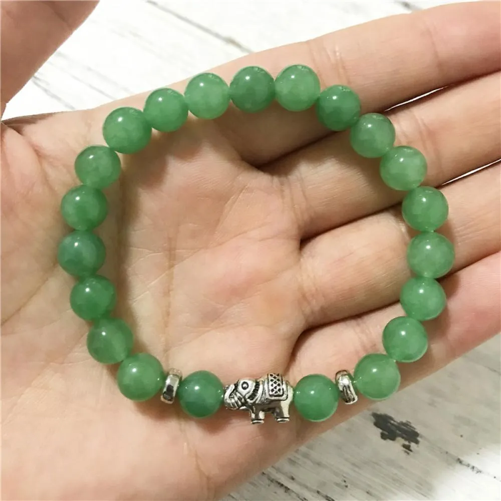 Green aventurine elephant