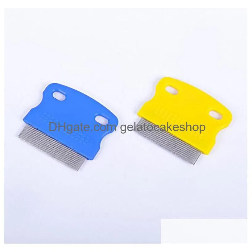 pet lice comb non slip handle stainless steel pin combs grooming cleaning punny nit pet louse remover brush dog flea remedies