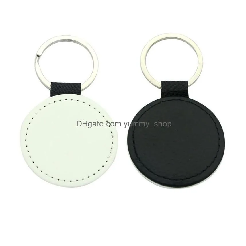 100pcs key chain sublimation blank pu keychain accessories tassel key ring bag parts diy strip 4 styles