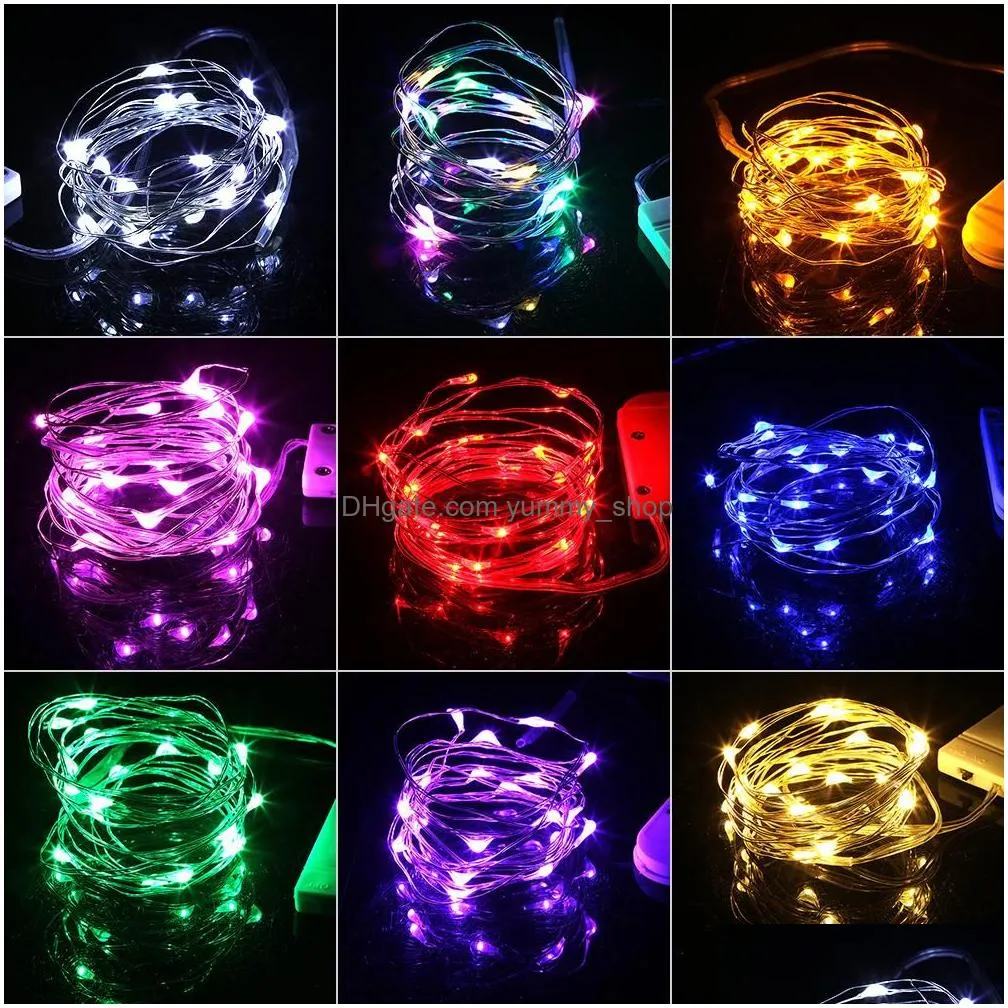 2m 20 led fairy lights string starry cr2032 button battery operated silver christmas halloween decoration wedding party light