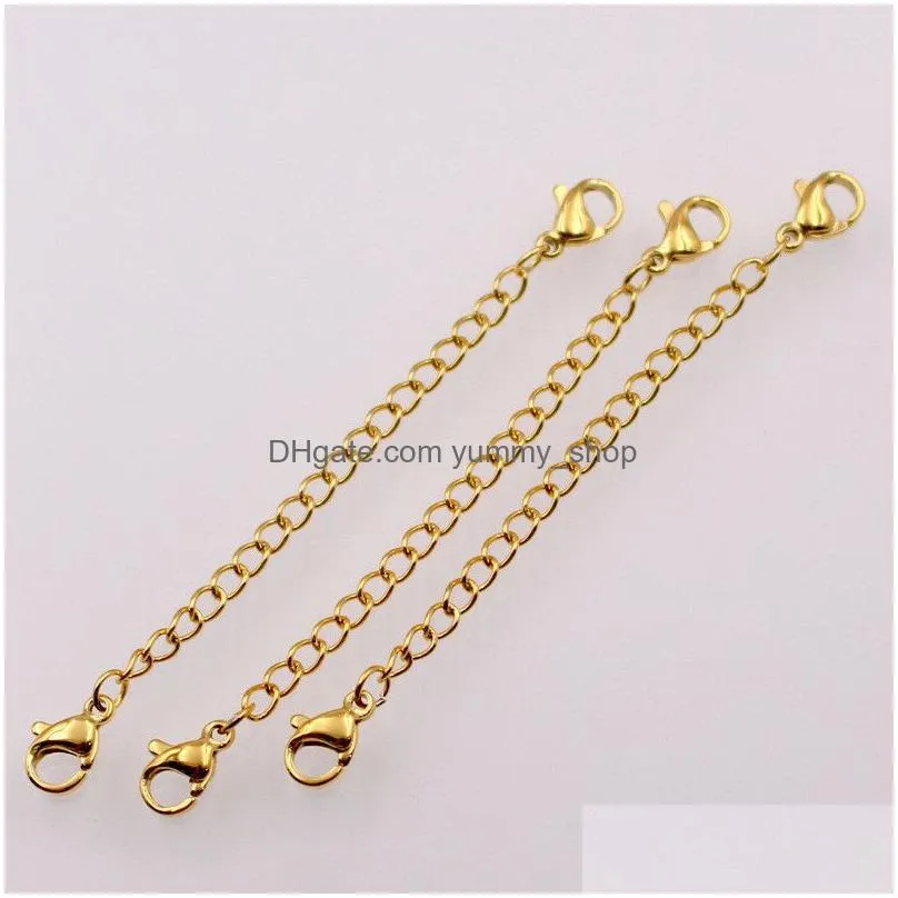 wholesale 200pcs lot twoheaded lobster clasp stainless steel necklace tail chain bracelet extension chain
