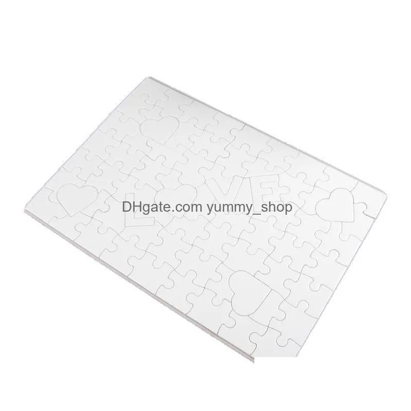 a4 love blank sublimation jigsaw puzzle heat press thermal transfer crafts diy white puzzles jigsaw for sublimation children toys diy