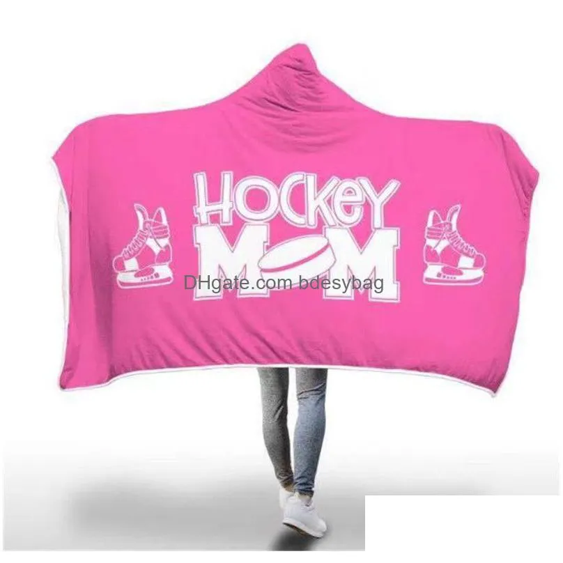 hockey mom hooded blanket winter christmas hockey mom sofa living room quilt kids hockey mom hooded blanket