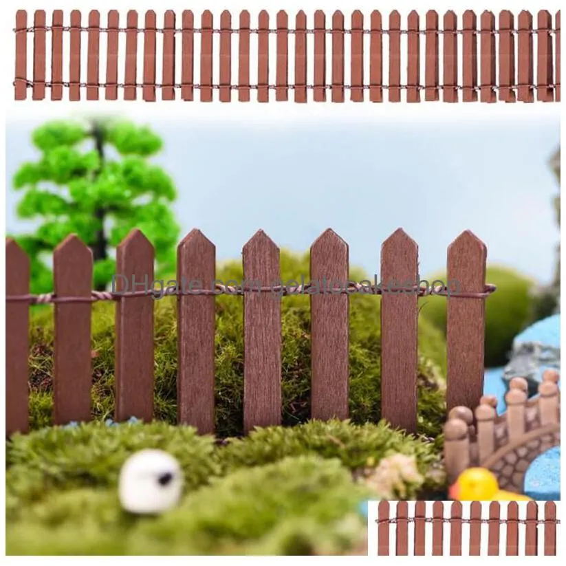 handmade mini fence barrier wooden craft miniature fairy garden branch palings showcase