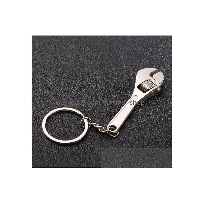 zinc alloy silver plated changeable spanner hammer keychain fashion wrench key chain creative keyfob keyring
