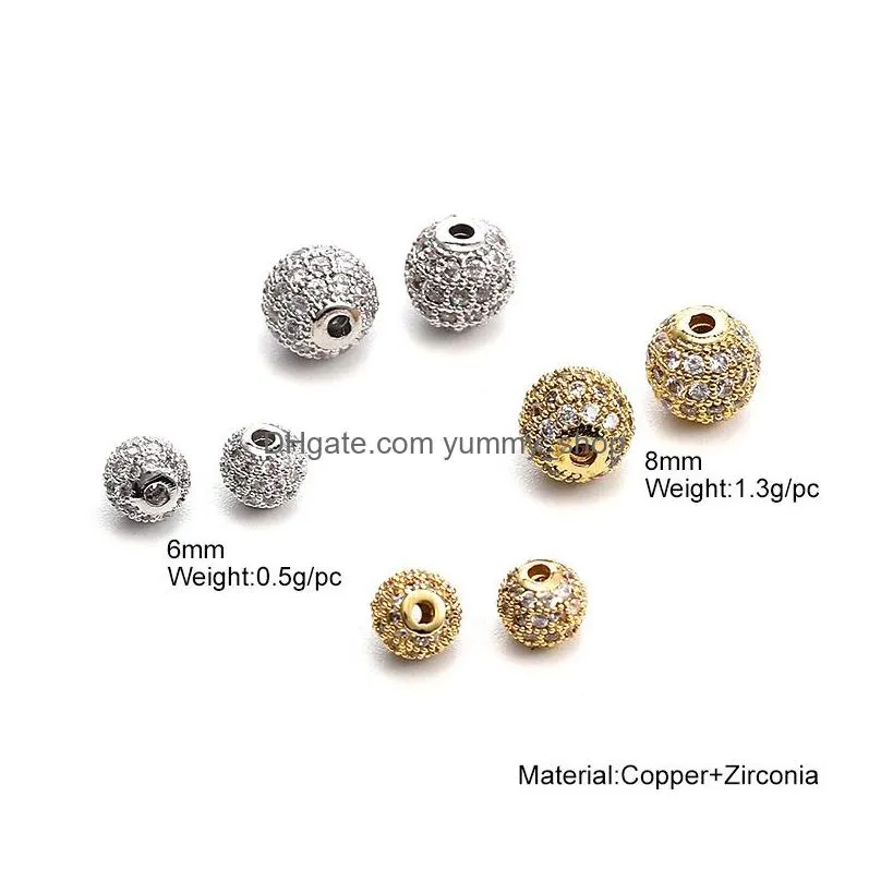 Handmade Zirconia Crystal Spacer Gold Spacer Beads 6mm, 8mm Gold, Silver,  Copper Round Bracelet, Necklace DIY Jewelry Accessories By Dhura From  Yummy_shop, $6.03