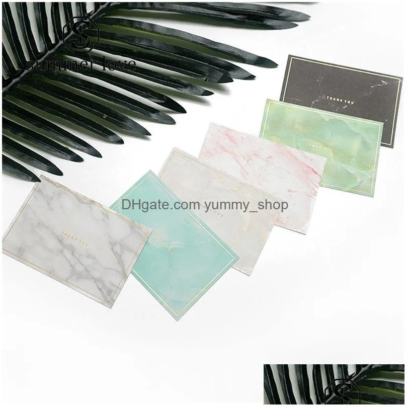 100 pcs/lot marble pattern stamping customizable greeting card simple creative greeting card message blessing birthday gift card