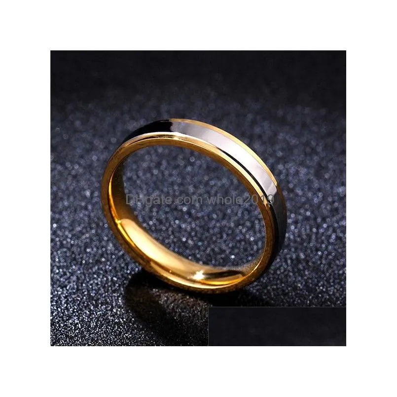 fashion golden ring for women and men 316 stainless steel ring couple party wedding rings lovers gift