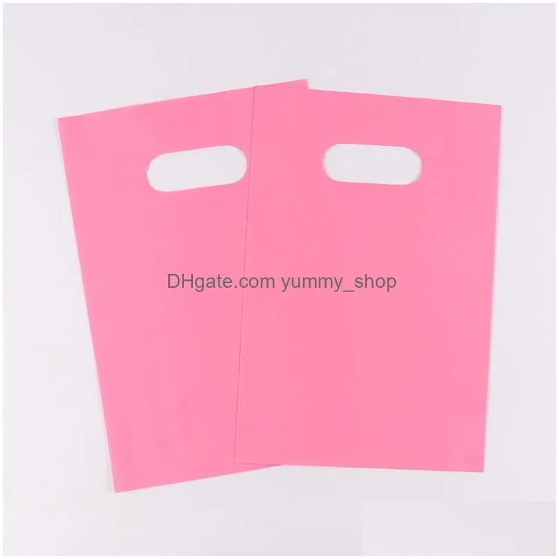 wholesale handbag pe packaging bags plastic shopping bags with handle small gift bags for wedding party packing supply jewelry bag