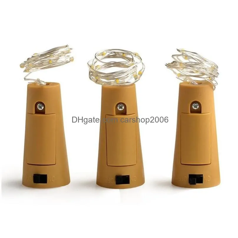 1m 10led silver wire glass wine led string light cork shaped wine bottle stopper light lamp christmas party decoration