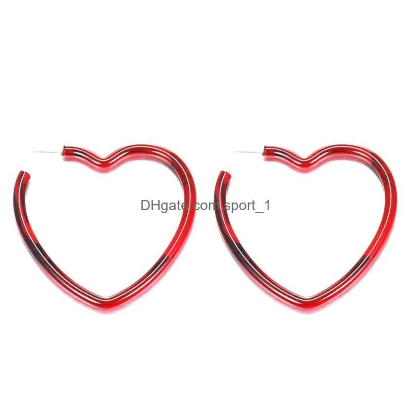  arrival acrylic geometric love star circle hoop earring for women c shape prevent allergy earring fashion jewelry gift 2019