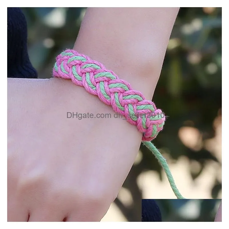 uni woven bracelets for women and men handmade diy hemp rope bracelet couple bracelets random color
