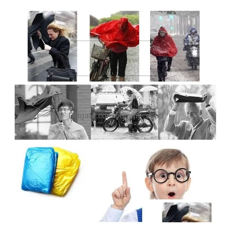 disposable raincoat adult emergency waterproof hood poncho travel camping must rain coat unisex onetime emergency rainwear 