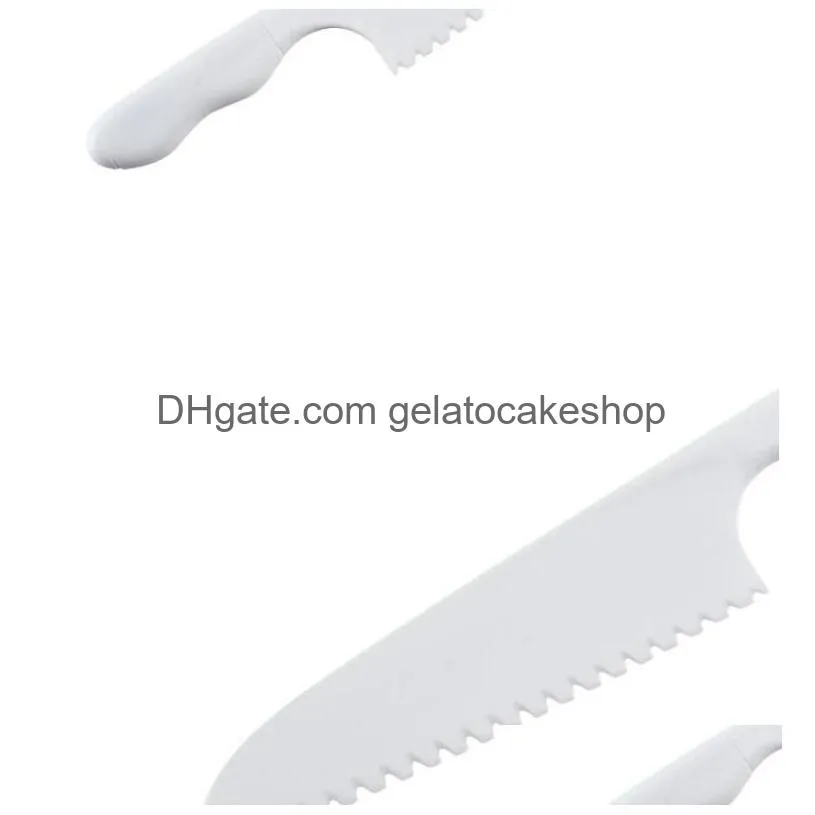 kitchen knife for kids saftey knifes lettuce salad knife serrated plastic cutter slicer cake bread cook children diy